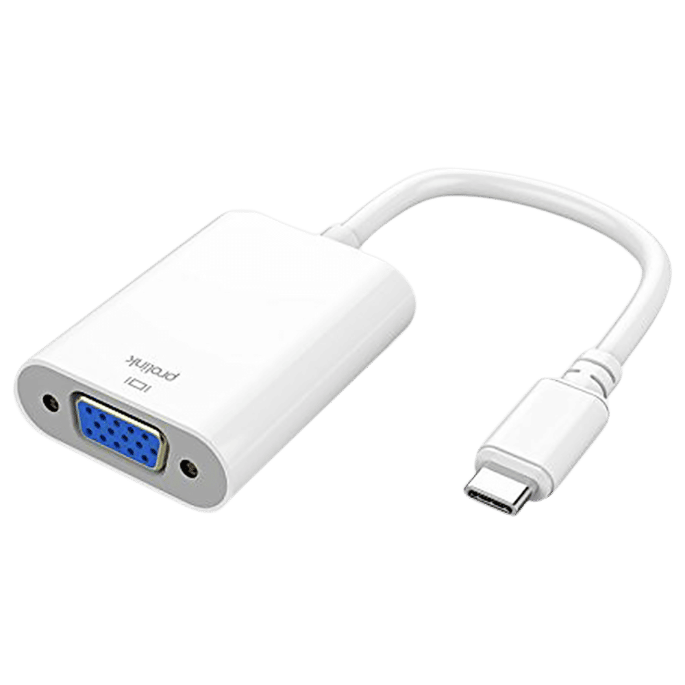 Buy UltraProlink USB Type C to VGA Port Adapter (Supports Dual View, White) Online Croma